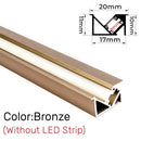 GobekUsa Invisible LED Aluminum Profile with Milky Cover for Cabinet Shelf Lighting