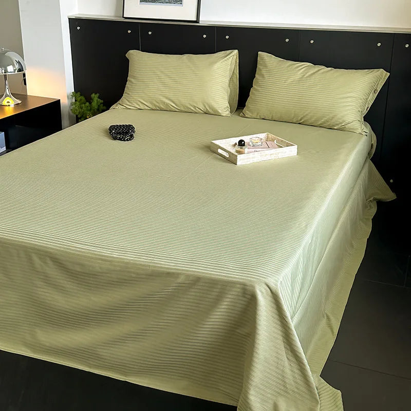 GobekUsa Luxe Cotton Satin Stripe Bed Sheet Set with 2 Pillowcase, photo 27 of 30