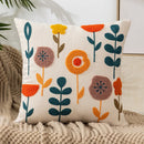GobekUsa Daisy Yellow Floral Geometric Pillow Cover - Soft Cozy Embroidery for Living Room