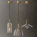 GobekUsa Clear Glass LED Pendant Light Gold Metal ChandelierMarshalAsLED Hanging Lamp