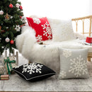 GobekUsa Christmas Snowflake Embroidered Cushion Cover 45x45cm for Home Decor & Noel Party