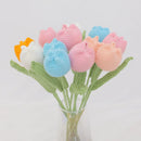 GobekUsa Handmade Knitted Crochet Tulips for Home Decor - Set of 1