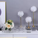 GobekUsa Crystal Flower Glass Craft Hyalinite Sculpture Metal Decor Figurine