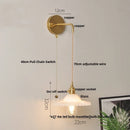 GobekUsa Glass Wall Lamp with Pull Chain Switch and Adjustable LED Light
