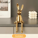 GobekUsa Ceramic Long-Eared Sitting Rabbit Ornament - Luxury Home Decor Accent