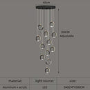 GobekUsa Aluminum LED Chandelier: Luxury Crystal Round Hanging Lamps for Staircase and Attic