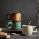 GobekUsa Handmade Nordic Ceramic Mug with Ring Handle - Retro Style