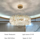 GobekUsa Gold Round/Oval Crystal Chandelier for Living & Dining Room