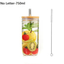 GobekUsa Glass Boba Smoothie Cup with Bamboo Lid & Stainless Steel Straw