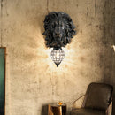GobekUsa Lion Head Resin Wall Lamp: European Style Living Room Light for Home Décor