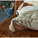 GobekUsa Boho Leaf & Geometry Tufted Cushion Cover with Tassels: Modern, Soft Woven Decor