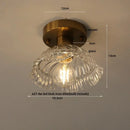 GobekUsa Glass Flush Mounted Ceiling Light Fixture - Modern Nordic Green Glass LED Ceiling Lamp