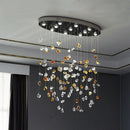 GobekUsa Crystal Dining Chandelier: Elegant Stone Decorative Lighting for Living Room