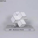 GobekUsa Cube Block Sculpture Resin Desk Decoration Modern Artwork Ornament