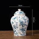 GobekUsa Blue & White Porcelain Tea Pot Sealed Storage Container