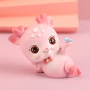 GobekUsa Cartoon Deer Resin Figurines Home Decor Miniatures Crafts Cake Topper