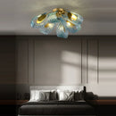 GobekUsa Blue Queen Crystal Glass Ceiling Chandelier for Bedroom
