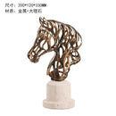 GobekUsa Leopard Metal Horse Decoration for Study Office, Living Room Crafts & Home Decor