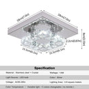 GobekUsa Crystal LED Square Chandelier Ceiling Lamp for Bedroom Living Room Home Decor