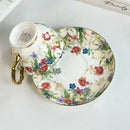 GobekUsa Brilliant Flowers Pattern Ceramic Coffee Mug Set