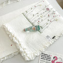 GobekUsa Fresh Flower Embroidered Summer Quilt Set - Lightweight Ruffled Comforter