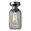 GobekUsa Black Metal Cage Farmhouse Ceiling Light, E27 Base for Hallway, Porch, Bedroom