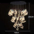 GobekUsa Crystal Chandelier Stair Pendant Lamp Living Room Lighting