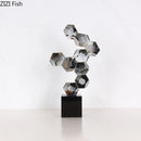GobekUsa Geometric Crystal Ball Desk Ornament: Abstract Crafts Crystal Artwork for Aesthetic Room Decor