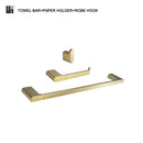 GobekUsa Gold Bathroom Accessories Set: Towel Bar Rail, Toilet Paper Holder, Towel Rack, Hook