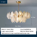 GobekUsa Leaf Glass Chandelier Pendant Light Luxury Dining Room Ceiling Fixture