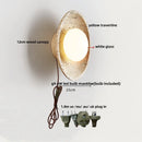 GobekUsa LED Wall Lamp Pull Chain Yellow Stone Modern Mirror Light