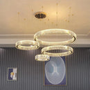 GobekUsa Gold Crystal Round Ring Chandeliers with LED Pendant Light for Ceiling Lighting