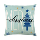 GobekUsa Christmas Letter Print Linen Throw Pillow Cover for Holiday Home Decoration
