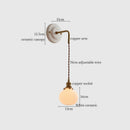 GobekUsa Adjustable LED Wall Sconce Lamp Stripe Ceramic Copper Mirror Bedside
