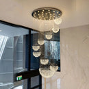 GobekUsa Crystal Ball LED Chandelier: Modern Industrial Pendant Light for Living Room