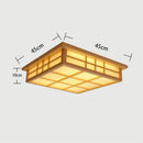 GobekUsa Japanese Wooden Square LED Ceiling Lights for Modern Living Room and Kitchen
