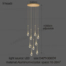 GobekUsa Crystal Chandelier: Modern LED Water Droplet Staircase Light