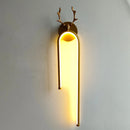 GobekUsa Deer Head Wall Lamp Gold Art Decor Living Room Bedside Light