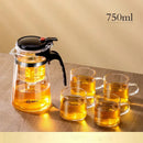 GobekUsa Glass Teapot with One-button Filtration for High-temperature Tea Brewing
