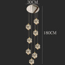 GobekUsa Crystal Chandelier Stair Pendant Lamp Living Room Interior Lighting