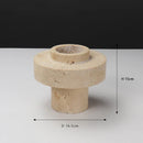 GobekUsa Beige Travertine Stone Vase for Living Room Hotel Dining Table