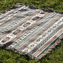 GobekUsa Cozy Nordic Camping Blanket and Sofa Cover – Boho Outdoor Line Blanket for Home and Hotel Decor