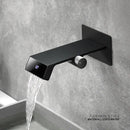 GobekUsa LED Basin Faucet Wall Mounted Hot Cold Mixer Bathroom Brass Vanity