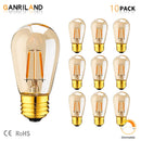GobekUsa 1W Dimmable E27 LED Edison Bulb ST45 Amber Glass 10-Pack