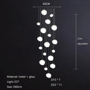 GobekUsa Cobblestone Glass LED Pendant Lights for Villa Hotel Loft Stair Lamp