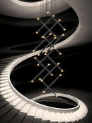 GobekUsa LED Staircase Pendant Chandelier, Modern Nordic Restaurant Hanging Light