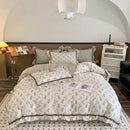 GobekUsa French Floral Bedding Set, 100% Cotton, Ruffles, Duvet Cover, Bed Sheet, Pillowcases