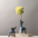 GobekUsa Irregular Ink Pattern Ceramic Flagon Vase - Chinese Porcelain Home Decoration