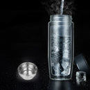 GobekUsa Double-deck Glass Cups with Lid, Thermal Insulation, Anti-scald, Portable