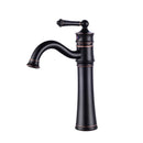 GobekUsa Black Brass Basin Faucet High Arch Single Handle Deck Mounted Mixer